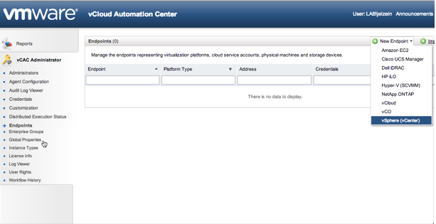 Choose vCenter Endpoint Choose vCenter Endpoint